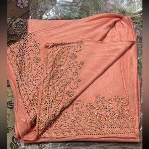 Hijab with Design Peach color made in Dubai UAE